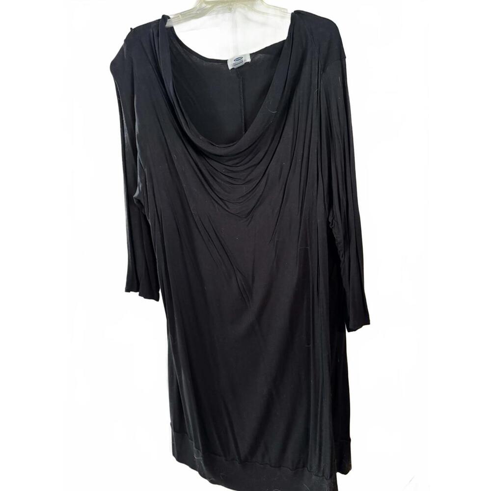 Old Navy Black Plus Size 3X Long Sleeve Midi Dress